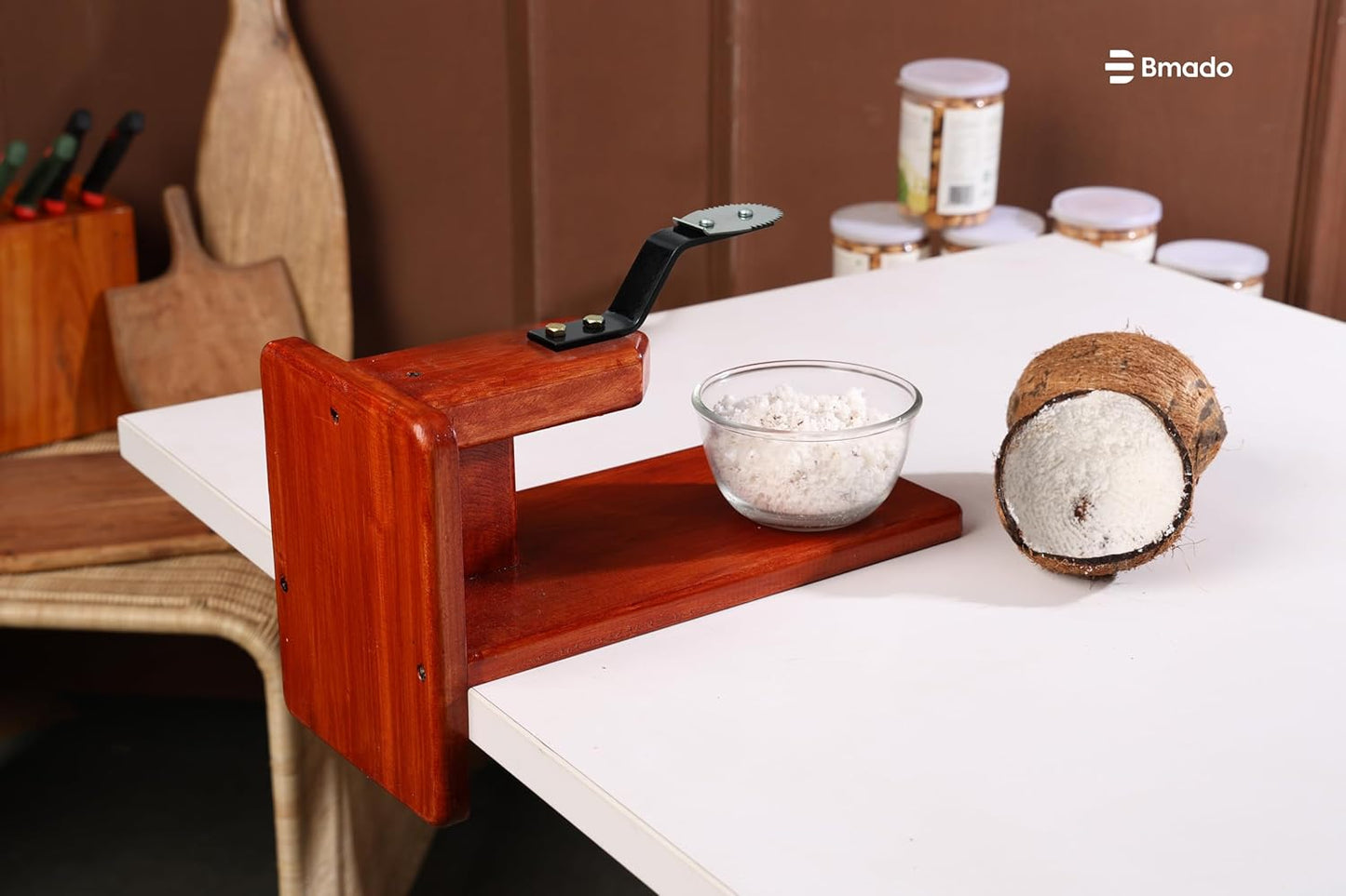 Polished Wooden (Mahagony) Coconut Scraper™